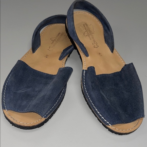 menorquina huran Shoes - Menoquinas Huran Ocean Blue Suede Slingback Sandals size 11 woman’s